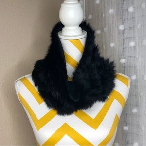 St. John Black Fur Scarf